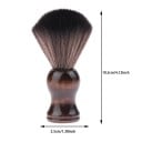 Brosse à raser douce 10,5 x 3,5 cm Brosse à raser en nylon avec poignée en bois Brosse à mousse pour salon de barbier et usage domestique 3