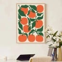 Image décoratif 30 x 40 cm Oranges Affiche de cuisine sur toile de coton Décoration murale colorée sans cadre pour l'intérieur 2