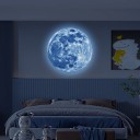 Pegatina de pared 3D Luna 30 cm PVC Fluorescente decorativa que brilla en la oscuridad para la habitación infantil 2