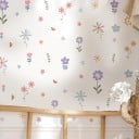 23 unidades de Pegatinas de pared 28 x 60 cm PVC Flores dibujadas Decoración mural decorativa para dormitorio salón habitación infantil 2
