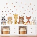 Autocolante pentru perete 132 x 53 cm PVC Boho animale și puncte Decorare murală de mari dimensiuni pentru camera copiilor 2