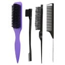 Ensemble de 4 outils de coiffure professionnels brosses et peigne à pointe ergonomique pour tous les types de cheveux 3