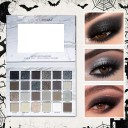 Ögonskuggspalett 24 färger Matta och glittriga mörka nyanser Punk stil Rökig sminkning Halloween långvarig effekt 3