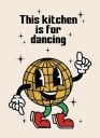 Affiche rétro murale 20 x 30 cm Boule disco This Kitchen Is For Dancing Décoration de cuisine Image vintage sur toile sans cadre 4