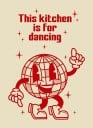 Affiche rétro murale 40 x 60 cm Boule disco This Kitchen Is For Dancing Affiche de cuisine vintage Impression sur toile sans cadre 2