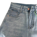 Damjeans blå Bomull Spandex Polyester Fickor Klassisk passform Elastiska bekväma byxor för vardagsbruk 3