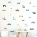 Fali matrica készlet 4 db 22,5 x 30 cm PVC Közlekedési eszközök Gyermek dekoráció a szobába Autó Repülőgép Színes matricák 2