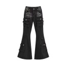 Damska jeans svart Utvidade benfickor Bomull Polyester Bekväma moderna byxor Ut i bälg Elegant avslappnad stil 1