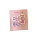 Ensemble de 4 mini pinces à cheveux Formes géométriques colorées Alliage métallique Pinces mignonnes Accessoires capillaires stylés 1