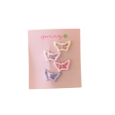 Ensemble de 4 mini pinces à cheveux Formes géométriques colorées Alliage métallique Pinces mignonnes Accessoires capillaires stylés 4