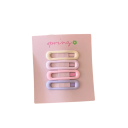 Ensemble de 4 mini pinces à cheveux Formes géométriques colorées Alliage métallique Pinces mignonnes Accessoires capillaires stylés 5