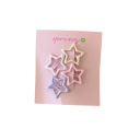 Ensemble de 4 mini pinces à cheveux Formes géométriques colorées Alliage métallique Pinces mignonnes Accessoires capillaires stylés 7