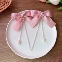 1 paire de pinces à cheveux 10 x 8 cm Noeud en satin avec perles 15 cm Accessoire capillaire pour filles Accessoire capillaire élégant 2