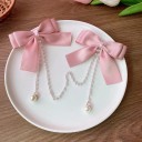1 paire de pinces à cheveux 10 x 8 cm Noeud en satin avec perles 15 cm Accessoire capillaire pour filles Accessoire capillaire élégant 5