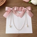 1 paire de pinces à cheveux 10 x 8 cm Noeud en satin avec perles 15 cm Accessoire capillaire pour filles Accessoire capillaire élégant 7