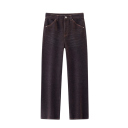 Damsjeans bruna Enfärgade Löst snitt Fickor 100% Bomull Bekväma avslappnade byxor Modern casual stil 5