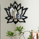 Étagère d'angle murale en bois Lotus Design creux Support pour bougie et huiles essentielles Décoration d'aromathérapie 2