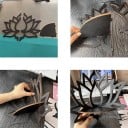 Étagère d'angle murale en bois Lotus Design creux Support pour bougie et huiles essentielles Décoration d'aromathérapie 6