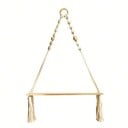 Étagère murale suspendue en bois de 35 cm avec corde et franges Étagère décorative boho pour le mur 1