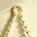 Étagère murale suspendue en bois de 35 cm avec corde et franges Étagère décorative boho pour le mur 4