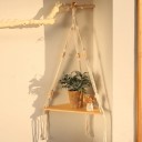 Étagère d'angle suspendue 32,5 cm Étagère en bois avec corde pour mur Étagère d'angle décorative pour appartement 2