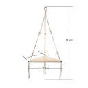Étagère d'angle suspendue 32,5 cm Étagère en bois avec corde pour mur Étagère d'angle décorative pour appartement 3