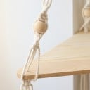 Étagère d'angle suspendue 32,5 cm Étagère en bois avec corde pour mur Étagère d'angle décorative pour appartement 6
