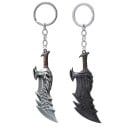 Porte-clés tendance God of War 4 Kratos Axe Demon 3 x 8,5 cm Porte-clés en métal Décoration pour sac à dos 1