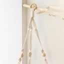 Étagère d'angle suspendue 32,5 cm Étagère en bois à deux niveaux avec corde pour mur Étagère d'angle de rangement 4