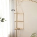 Étagère d'angle suspendue 32,5 cm Étagère en bois à deux niveaux avec corde pour mur Étagère d'angle de rangement 7