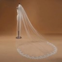 Bröllops Slöja 3 m Katedral Lång Enskikt Tyll Spetskant Vit Ivory Vit Elegantisk Slöja till Bröllopsklänningar 2