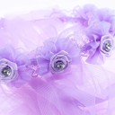Barnbröllops slöja med tiara Dubbellager Tyll Blomsterkrans Prinsess slöja för bröllop fest fotografering 6