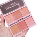 Tre-färgad glittrande rougepalett 3 nyanser Ljusreflekterande långvarigt rouge Ögonskuggor och highlighter Multifunktionell makeup 2