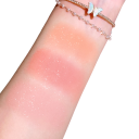 Tre-färgad glittrande rougepalett 3 nyanser Ljusreflekterande långvarigt rouge Ögonskuggor och highlighter Multifunktionell makeup 3