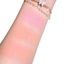 Tre-färgad glittrande rougepalett 3 nyanser Ljusreflekterande långvarigt rouge Ögonskuggor och highlighter Multifunktionell makeup 5