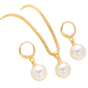 Perlenhochzeitsset Halskette und Ohrringe Eleganter Damenschmuck Romantisches Mode-Set als Geschenk für Frauen 2