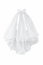Voile de mariée en tulle blanc avec nœud Élegant voile pour l'enterrement de vie de jeune fille Accessoire de coiffure de fête nuptiale 1