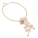 Komplex set 14 cm Halsband 13 cm Örhängen Punkblomma Kreativ elegant dam uttalande smycken Fest set 2