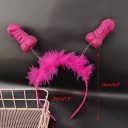 Diadème pour l'enterrement de vie de jeune fille Rose avec plumes et ressorts Accessoire de fête amusant pour la mariée 2