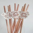 Ensemble de 10 pailles en papier Team Bride Pailles dorées pour un enterrement de vie de jeune fille Célébration de mariage 7