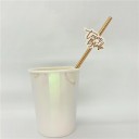 Ensemble de 10 pailles en papier Team Bride Pailles dorées pour un enterrement de vie de jeune fille Célébration de mariage 8