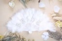 Éventail pour la mariée avec l'inscription BRIDE Éventail en plumes blanches pour l'enterrement de vie de jeune fille et la séance photo de mariage 2