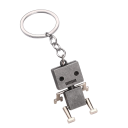 Porte-clés 10 cm Robot mobile Alliage de métal Parties articulées Anneau métallique Décoration pour clés Sac à dos Sac à main 3
