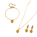 Hartvormige set roestvrij staal 316 Hanger armband oorbellen hartmotief Waterdichte trendy damesjuwelen bruiloft cadeau 4