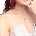 Ensemble élégant collier 45 cm et boucles d'oreilles Argent 925 Forme goutte d'eau Bijoux de mariage de fiançailles pour femmes 2