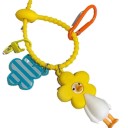 Porte-clés Jaune en Caoutchouc Canard avec Fleur Décoration en Caoutchouc Mignonne pour Clés Sac à Dos Sac à Main 1