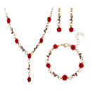 Set dettagliato collana bracciale orecchini Set di gioielli floreali da donna Accessorio di moda di lusso per l'uso quotidiano Regalo 3