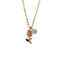 Set di orecchini e collana a tulipano 42+16.5+5 cm Orecchini 1.4 cm Set da donna con tulipano Gioielli per feste dolci Regalo 5
