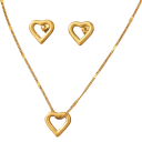 Set di gioielli motivo amore 45+5 cm Collana e orecchini in acciaio inossidabile Set regalo romantico minimalista per donne 1