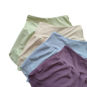 Damska sportshorts Hög midja Enfärgad Nylon Polyester Spandex Elastiska fitness shorts för löpning träning yoga 4